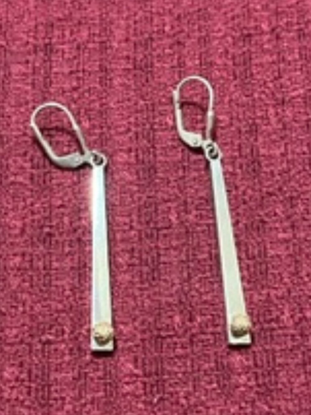 Sterling Silver/Gold Accent Golf Themed Earrings